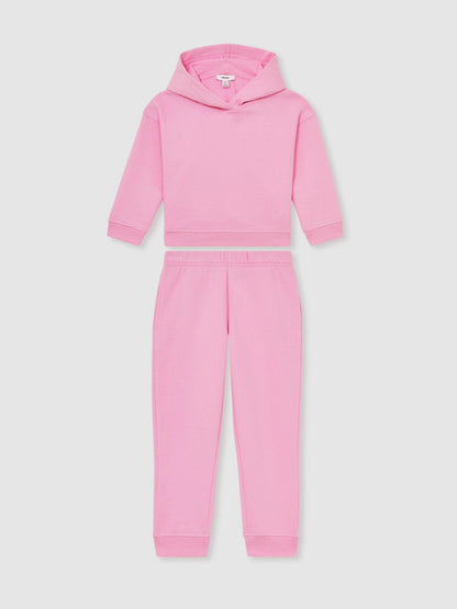 Reiss 9-13 yrs Cotton-Blend Hoodie And Joggers Set in Bright Pink