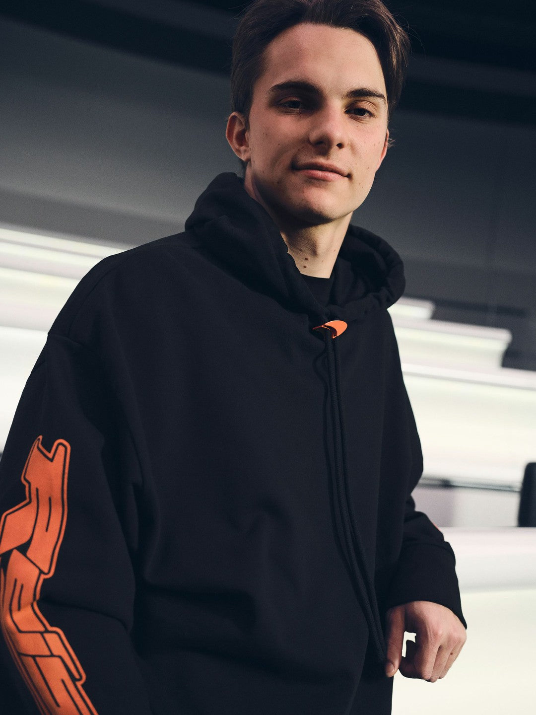 Reiss McLaren F1 Team Oversize Toggle Hoodie Unisex Fit in Black