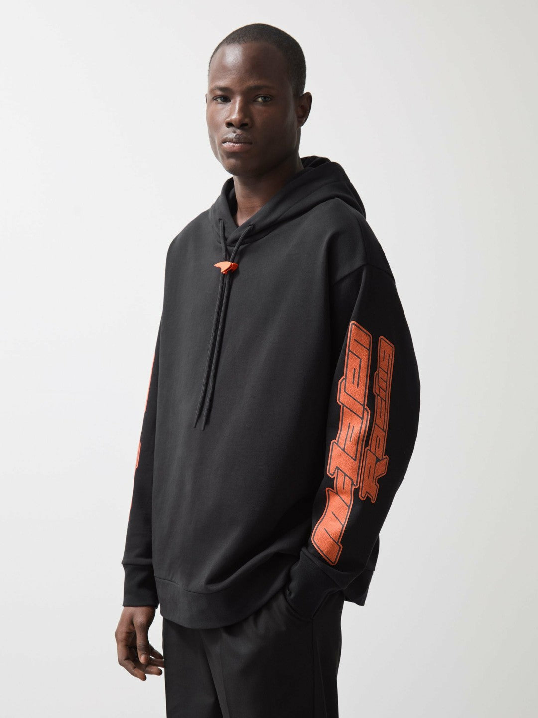 Reiss McLaren F1 Team Oversize Toggle Hoodie Unisex Fit in Black