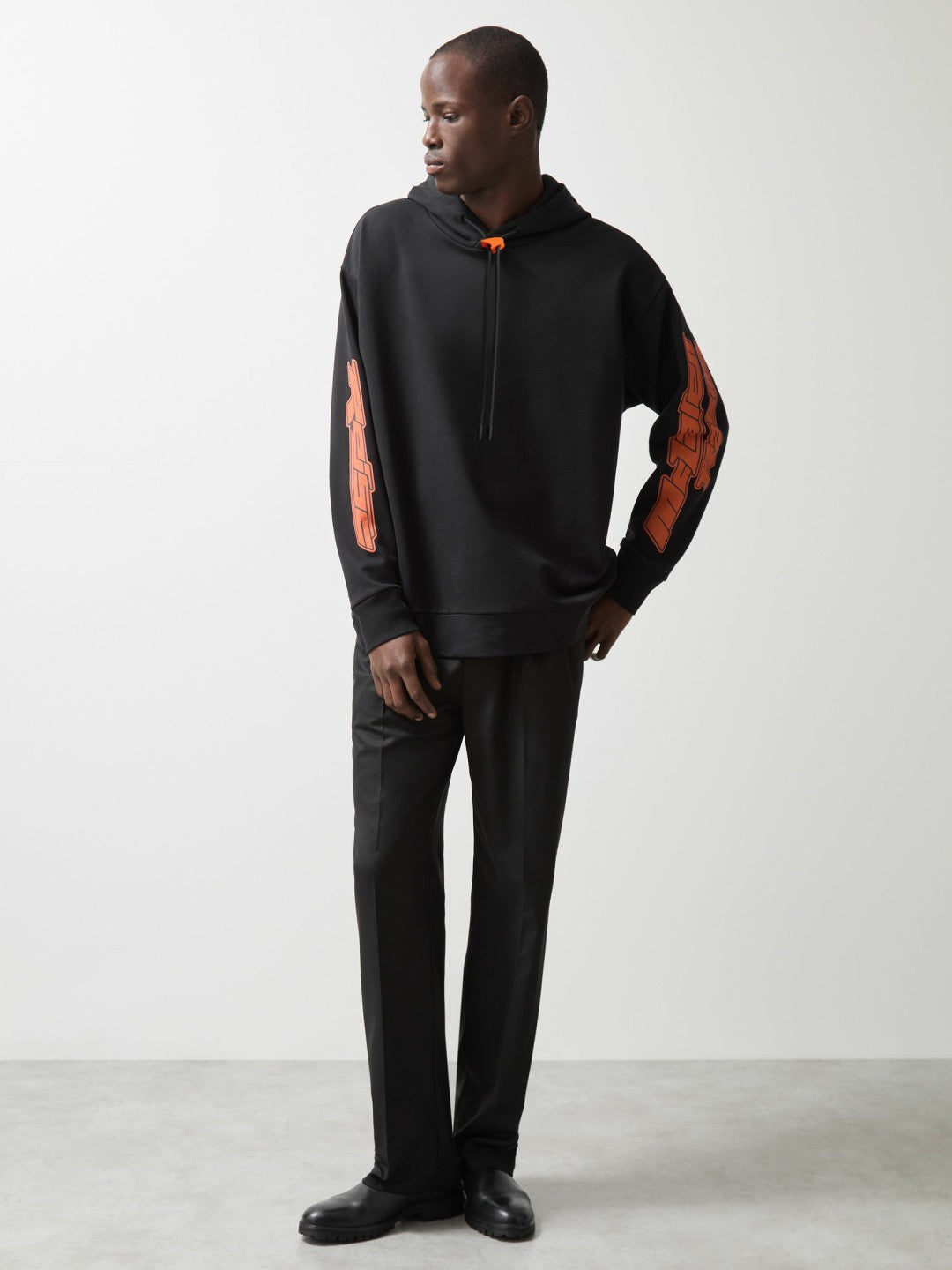 Reiss McLaren F1 Team Oversize Toggle Hoodie Unisex Fit in Black