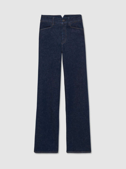 Reiss Paige High Rise Wide Leg Jeans in Edinburgh Dark Blue