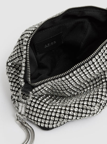 Reiss Crystal Bracelet Pouch Bag in Silver