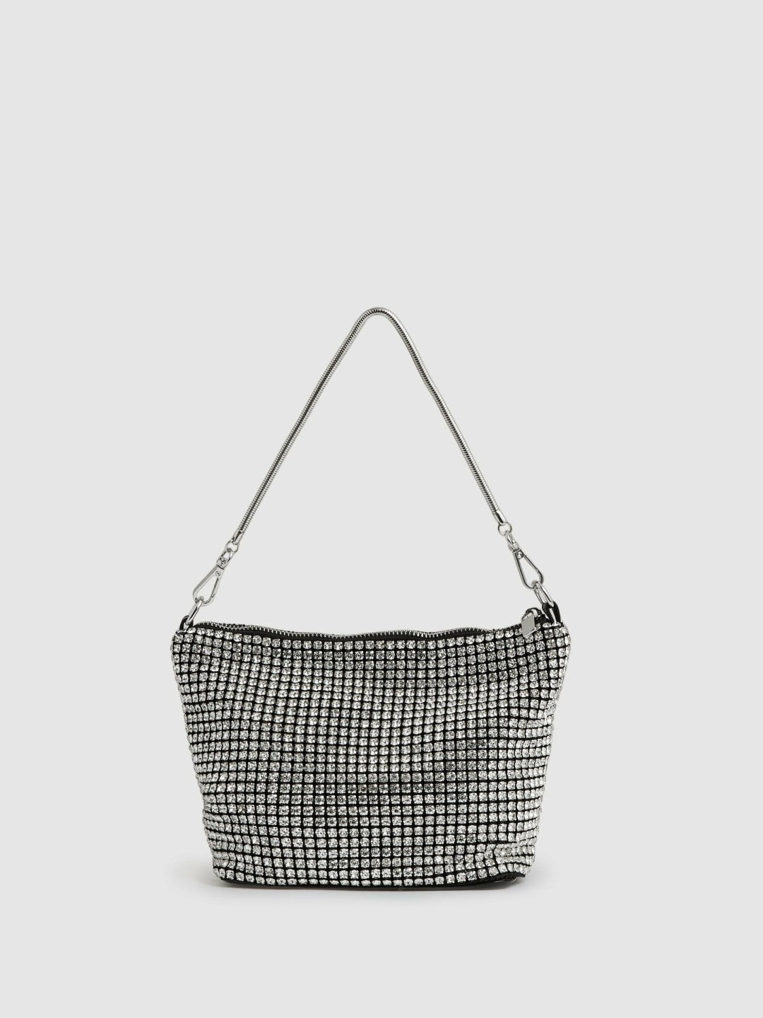 Reiss Crystal Bracelet Pouch Bag in Silver