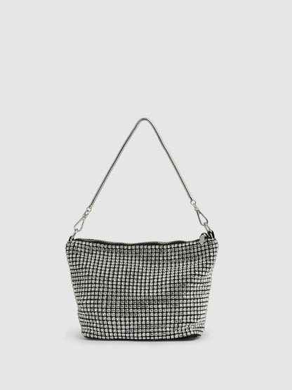 Reiss Crystal Bracelet Pouch Bag in Silver