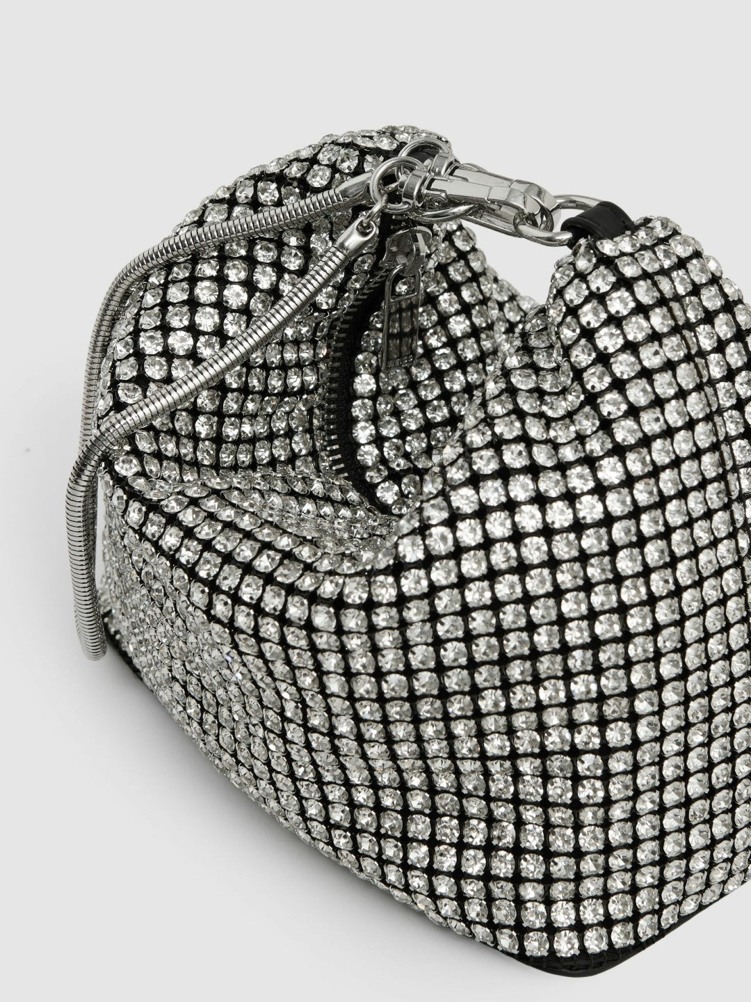 Reiss Crystal Bracelet Pouch Bag in Silver