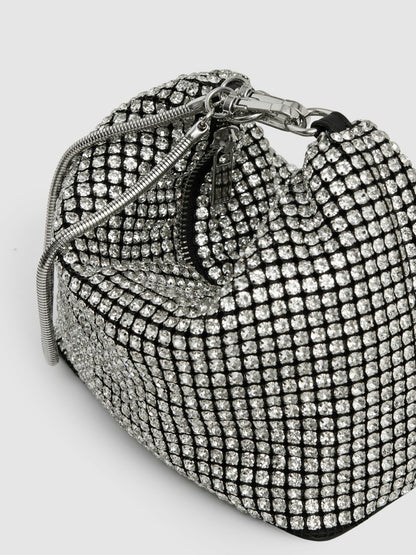 Reiss Crystal Bracelet Pouch Bag in Silver