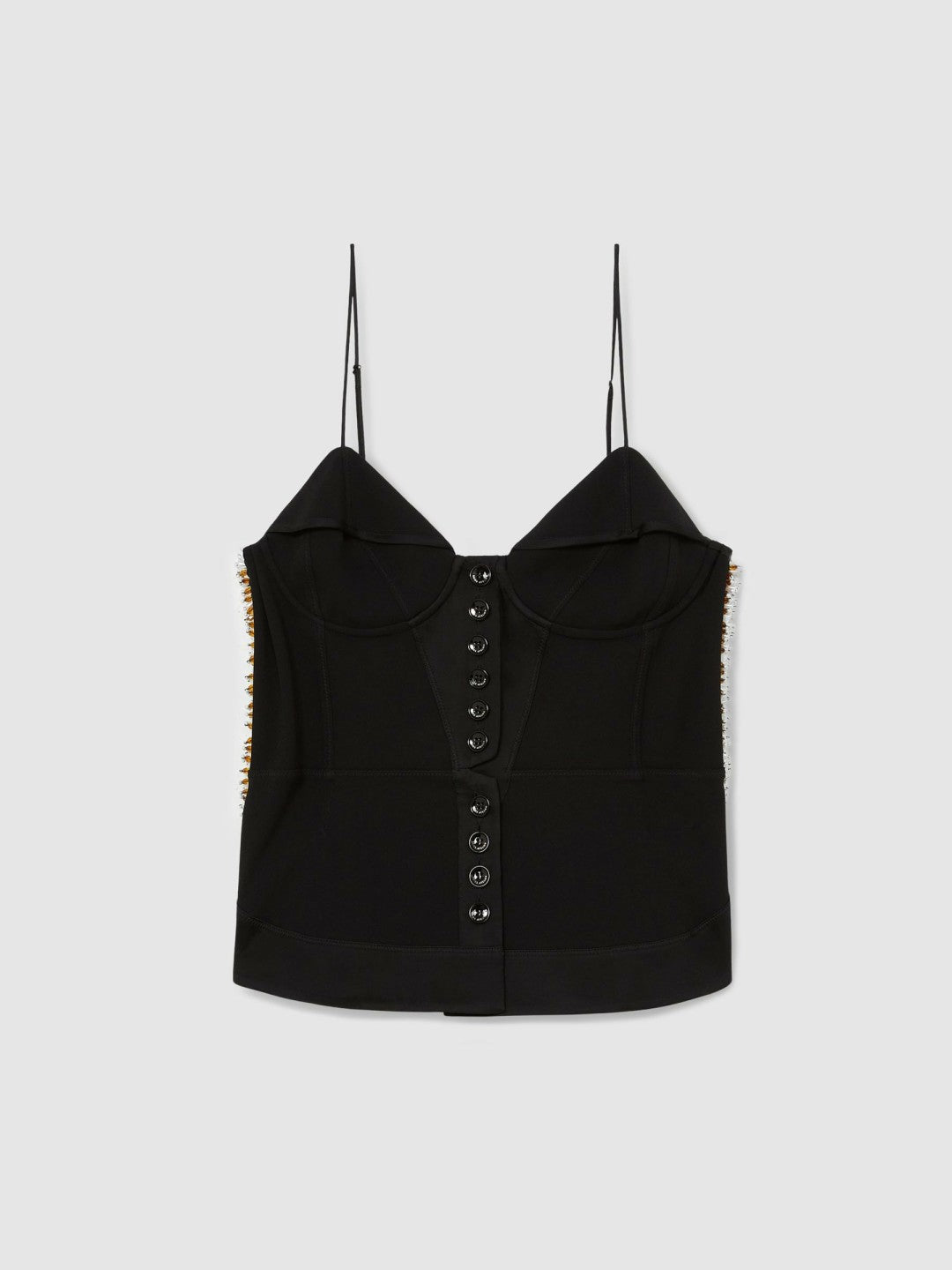 Reiss Atelier Embellished Corset Top in Black