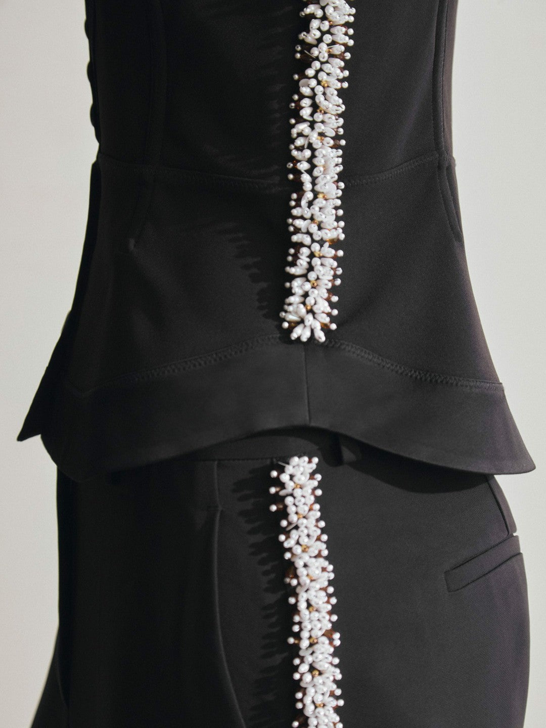 Reiss Atelier Embellished Corset Top in Black