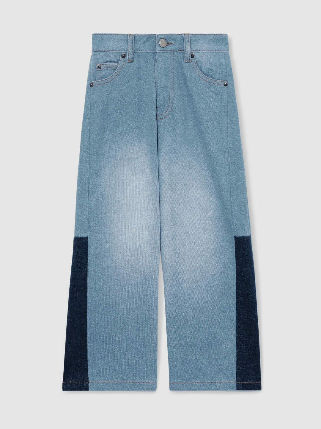 Reiss 4-9 yrs Patchwork Denim Jeans Two-Tone in Blue