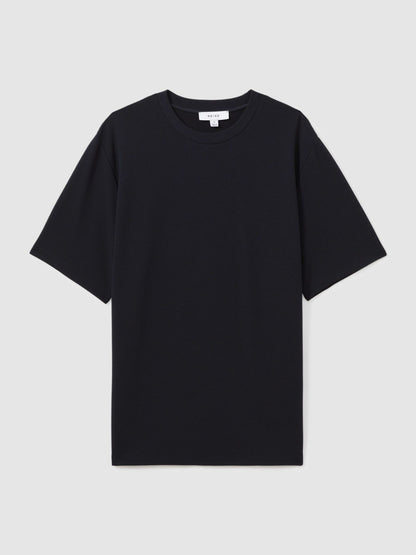 Reiss Textured Crew-Neck T-Shirt in Navy
