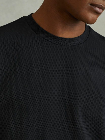 Reiss Textured Crew-Neck T-Shirt in Navy