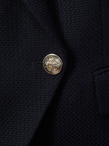 Reiss Tailored Fit Textured Double Breasted Blazer in Navy