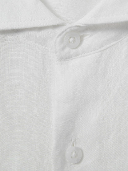 Reiss 9-13 yrs Linen Cutaway Collar Shirt in White