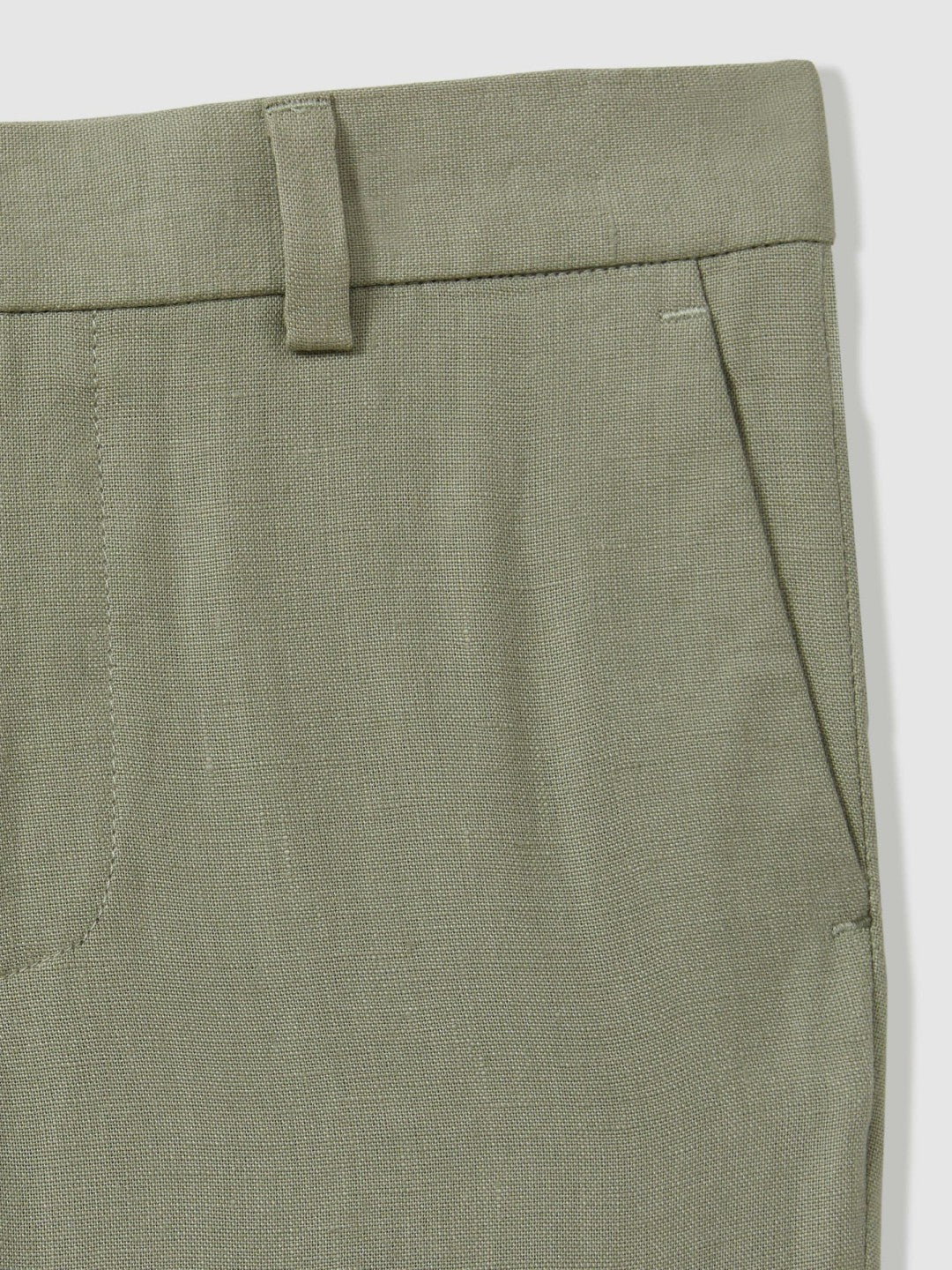 Reiss 3-9 yrs Slim Fit Linen Adjustable Trousers in Apple