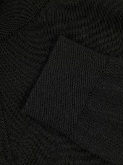 Reiss 3-9 yrs Merino Wool Half-Zip Funnel Neck Jumper in Black