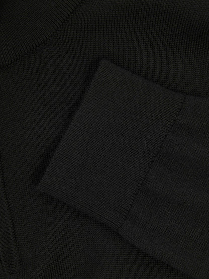 Reiss 9-13 yrs Merino Wool Half-Zip Funnel Neck Jumper in Black