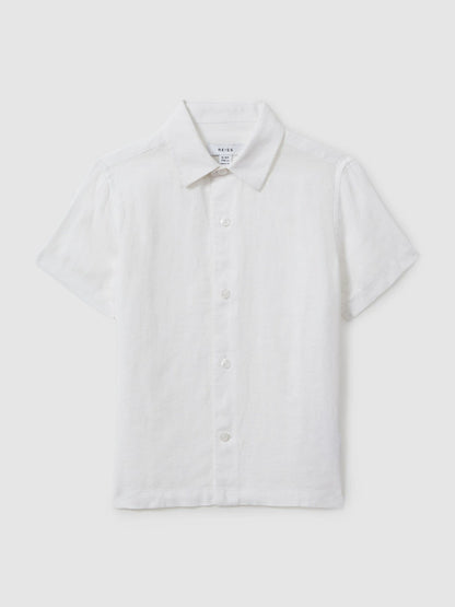 Reiss 3-9 yrs Short Sleeve Shirt in White