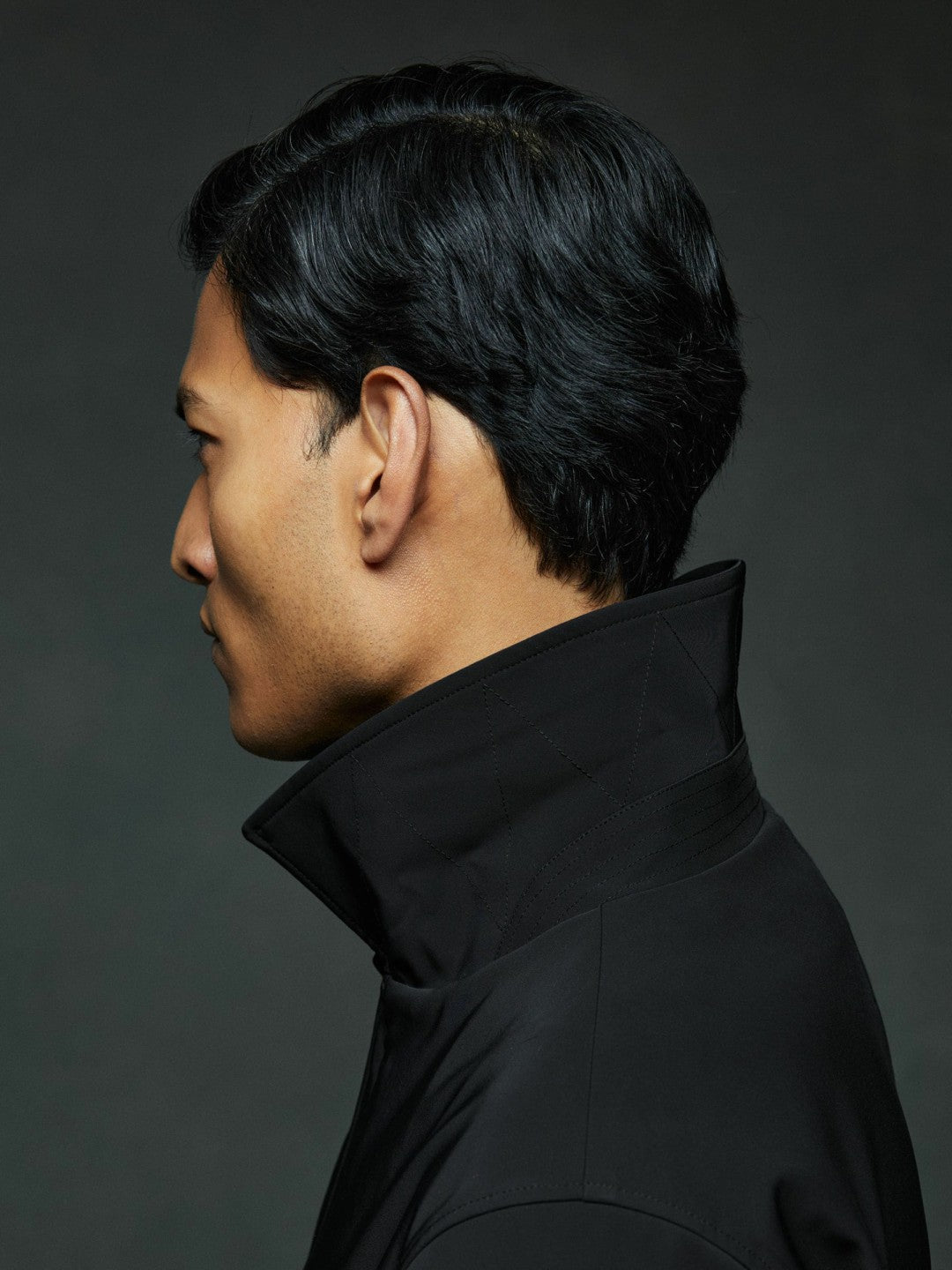 Reiss Hybrid Removable Funnel Neck Overcoat in Black