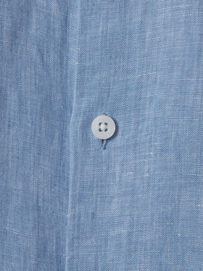 Reiss 9-13 yrs Linen Cutaway Collar Shirt in Sky Blue