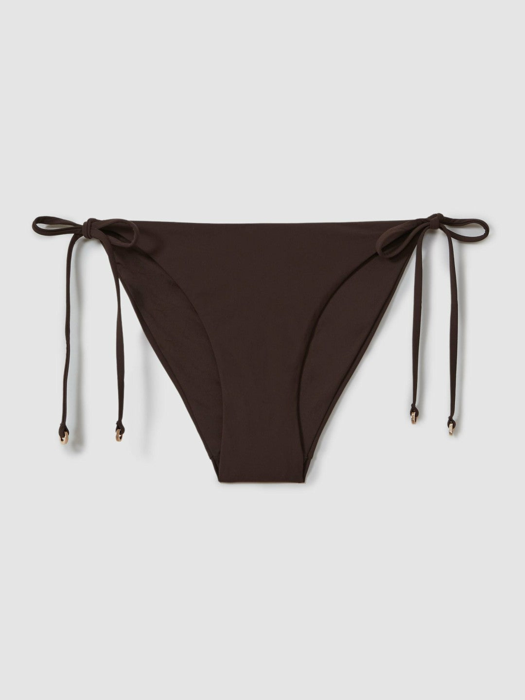 Reiss Side Tie Bikini Bottoms in Chocolate