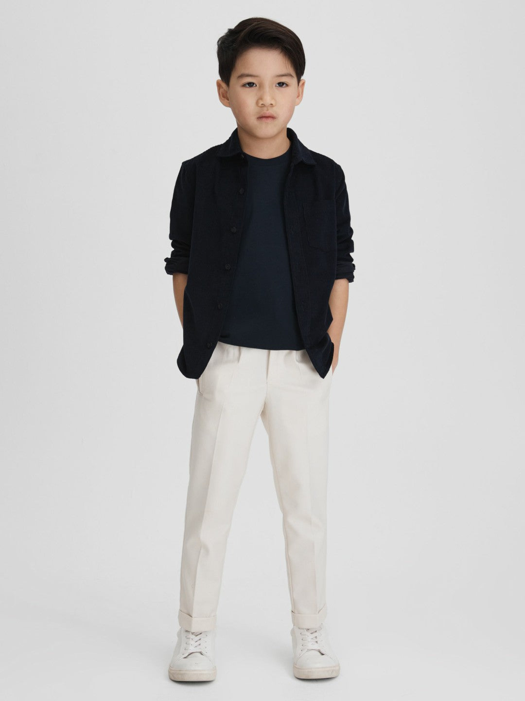 Reiss 9-13 yrs Crew Neck T-Shirt in Navy