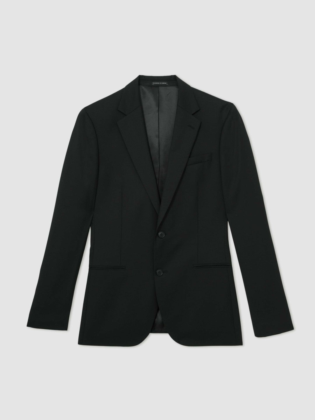 Reiss Wool-Blend Single-Breasted Suit Jacket Slim-Fit in Black