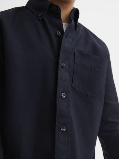 Reiss 3-9 yrs Button Down Oxford Shirt in Navy