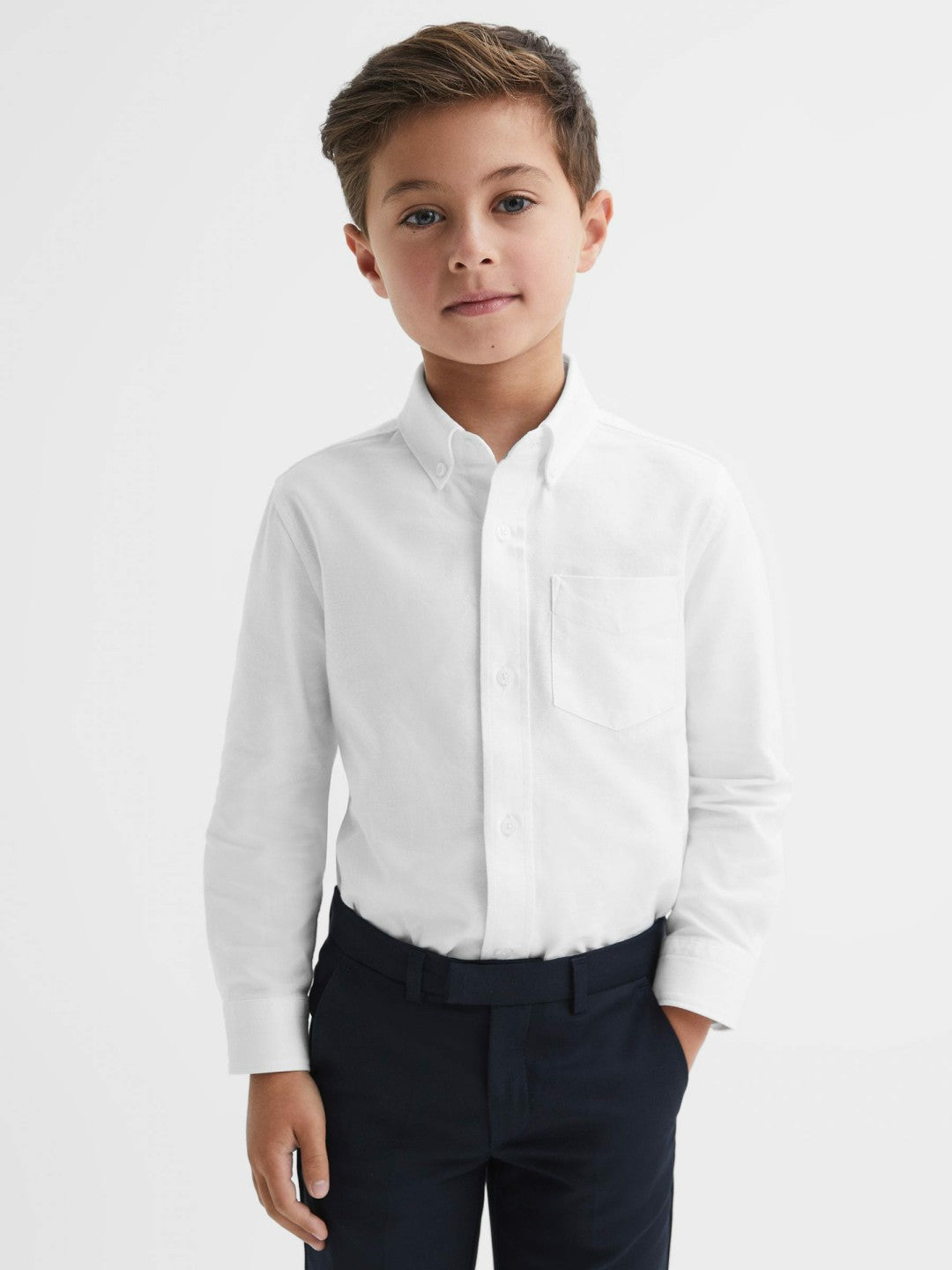 Reiss 13-14 yrs Button Down Oxford Shirt in White
