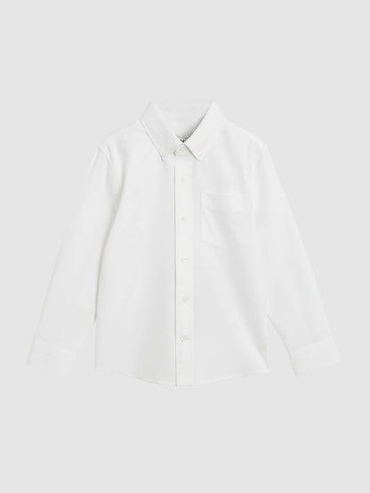 Reiss 13-14 yrs Button Down Oxford Shirt in White