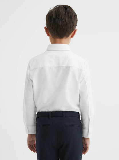 Reiss 13-14 yrs Button Down Oxford Shirt in White