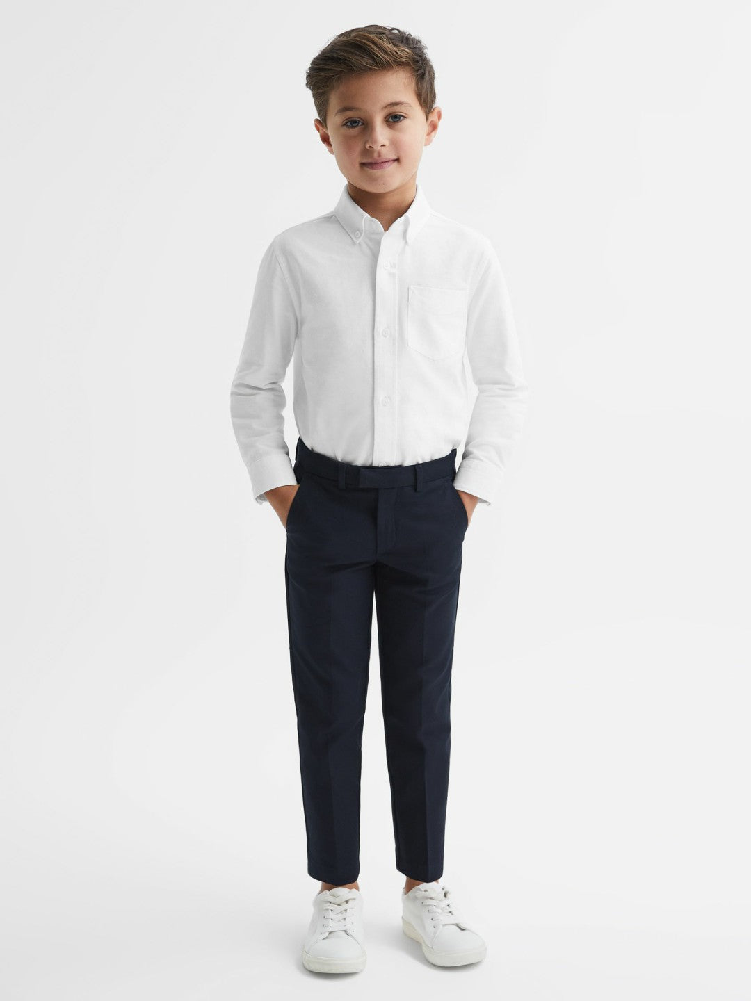 Reiss 9-14 yrs Button Down Oxford Shirt in White