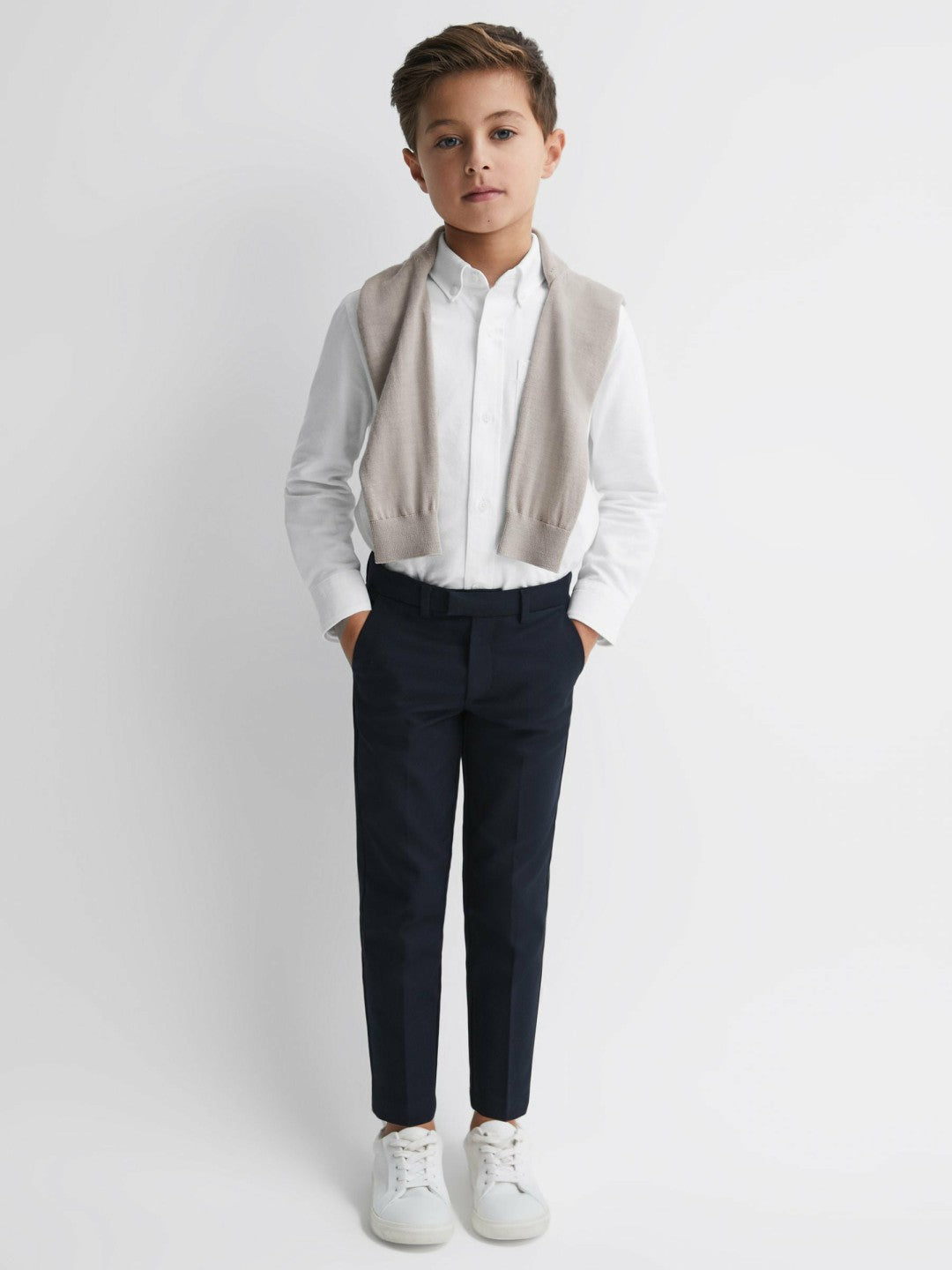 Reiss 9-14 yrs Button Down Oxford Shirt in White