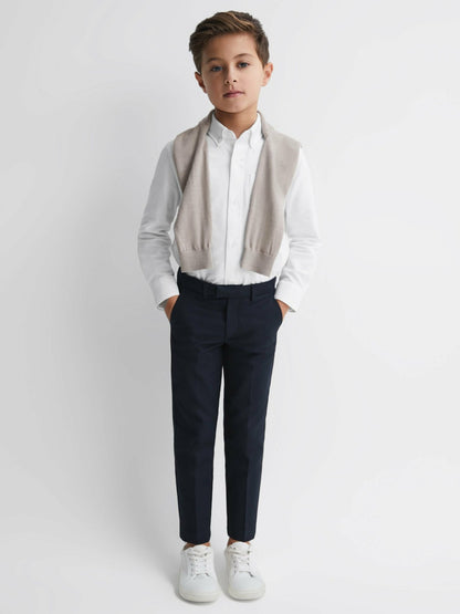Reiss 9-14 yrs Button Down Oxford Shirt in White