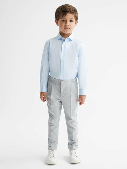 Reiss 4-9 yrs Slim-Fit Cotton Shirt in Soft Blue