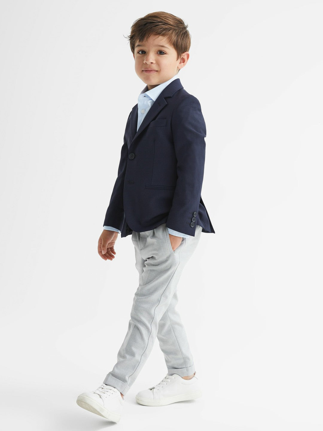 Reiss 4-9 yrs Slim-Fit Cotton Shirt in Soft Blue