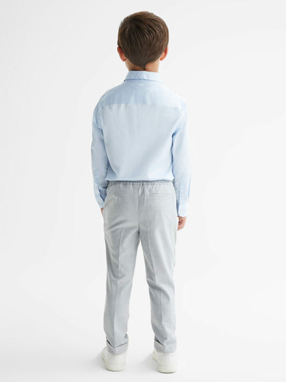 Reiss 4-9 yrs Slim-Fit Cotton Shirt in Soft Blue