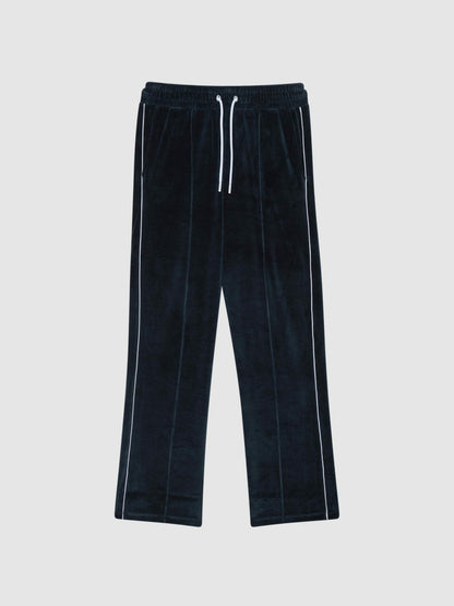 Reiss Velour Jogger With Piping in Navy