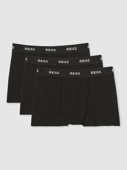 Reiss Three Pack Cotton Boxers in Black