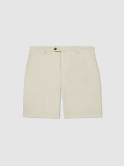 Reiss Cotton Chino Shorts With Stretch in Stone