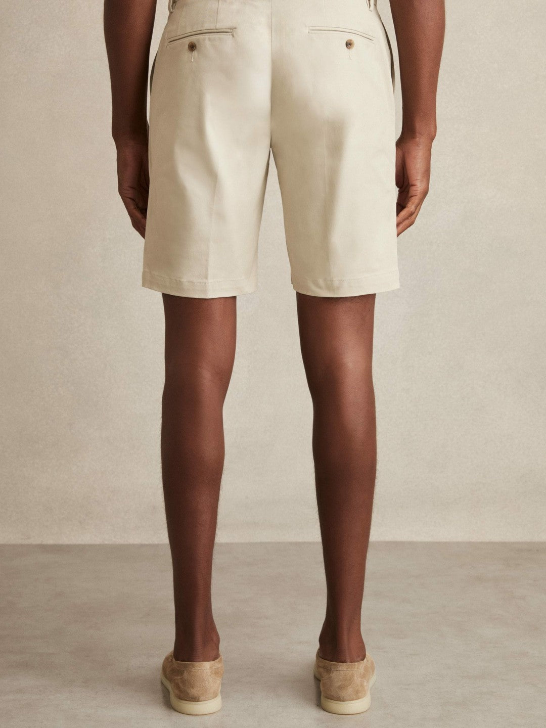 Reiss Cotton Chino Shorts With Stretch in Stone