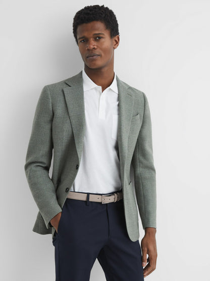 Reiss Suede Belt in Stone