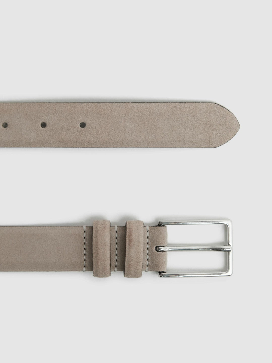 Reiss Suede Belt in Stone