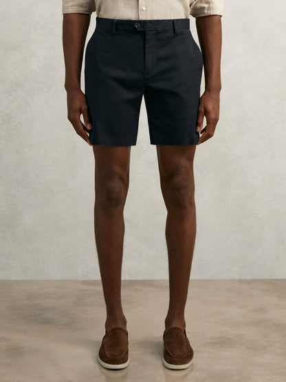 Reiss Short Length Casual Chino Shorts in Navy