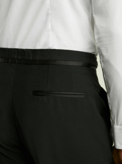 Reiss Modern Fit Tuxedo Trousers in Black