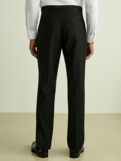 Reiss Modern Fit Tuxedo Trousers in Black