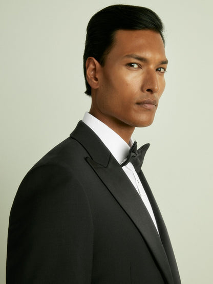Reiss Regular Fit Single Breasted Tuxedo Jacket in Black
