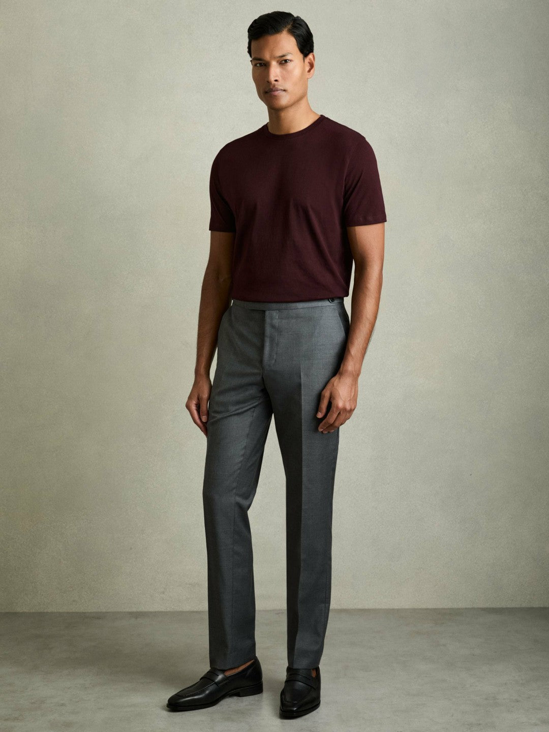 Reiss Cotton Crew Neck T-Shirt in Bordeaux
