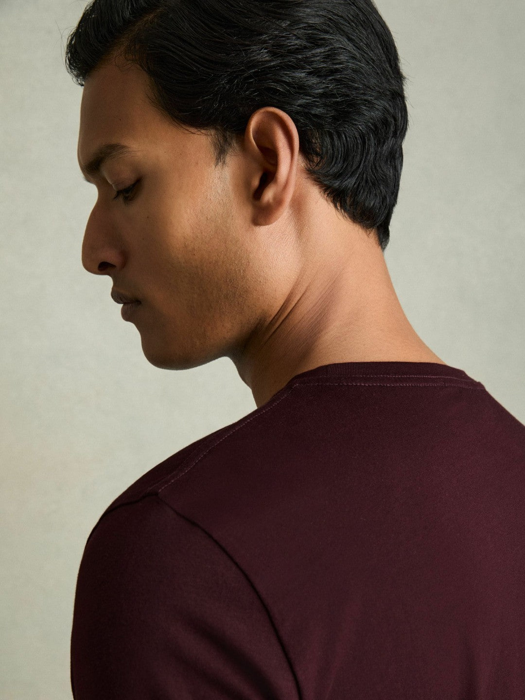 Reiss Cotton Crew Neck T-Shirt in Bordeaux