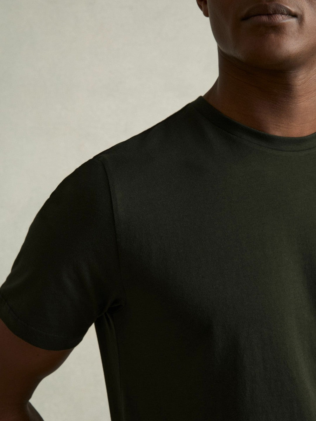 Reiss Cotton Crew Neck T-Shirt in Oxidised Green