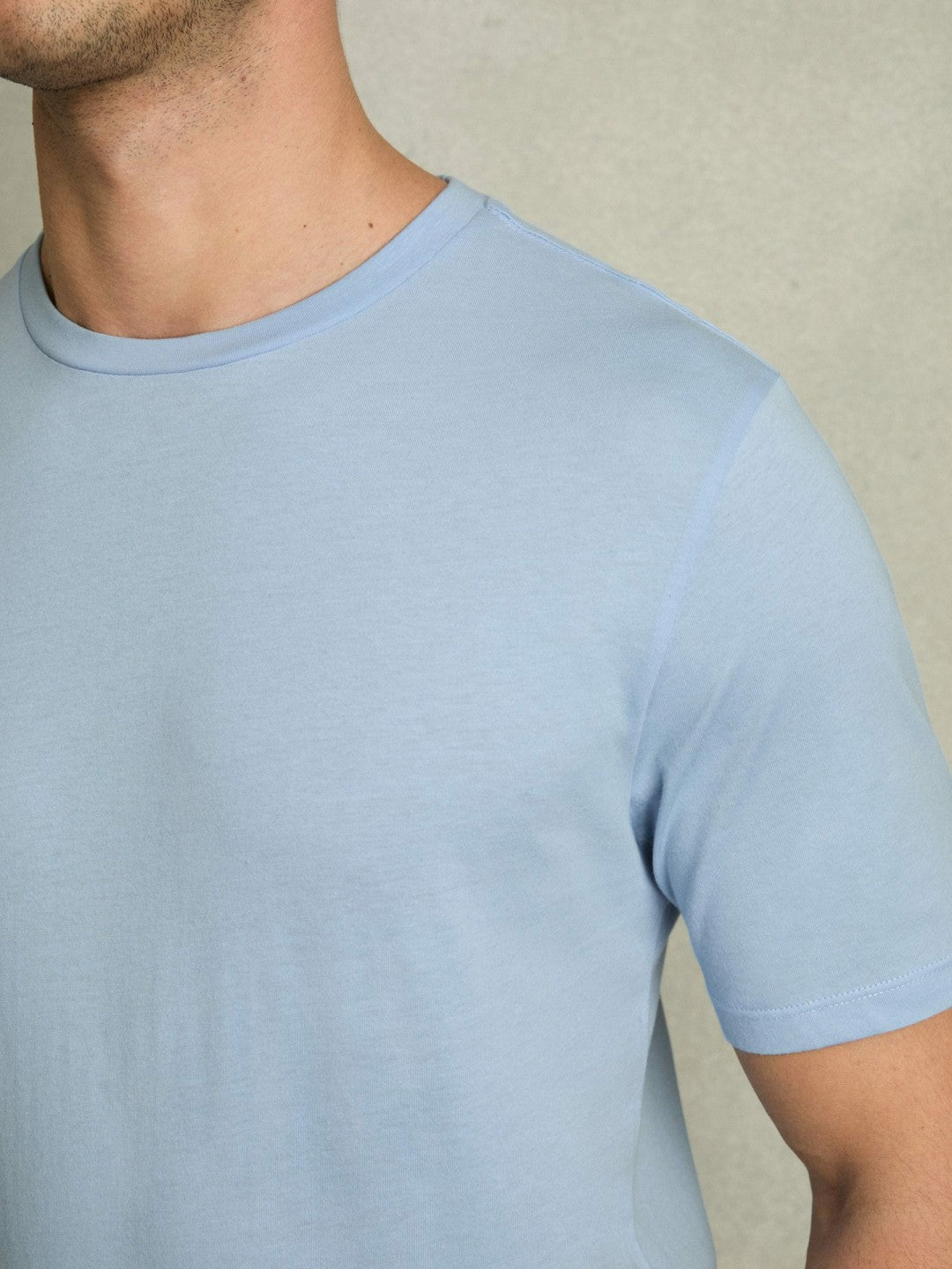 Reiss Cotton Crew Neck T-Shirt in Soft Blue